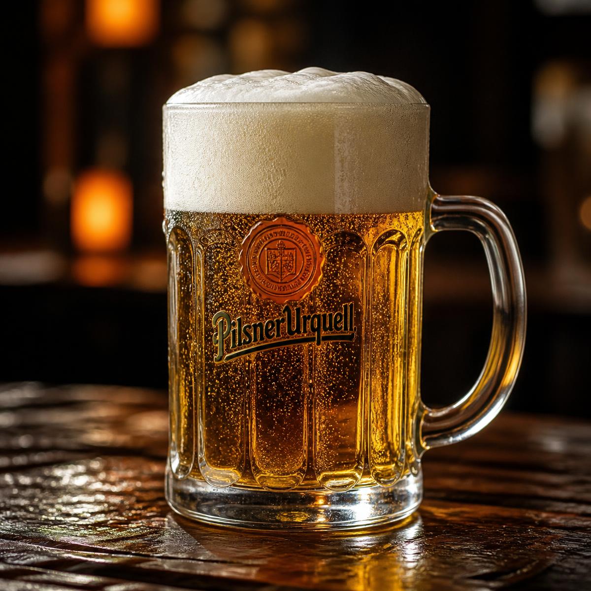 Čerstvě natočené pivo v půllitru